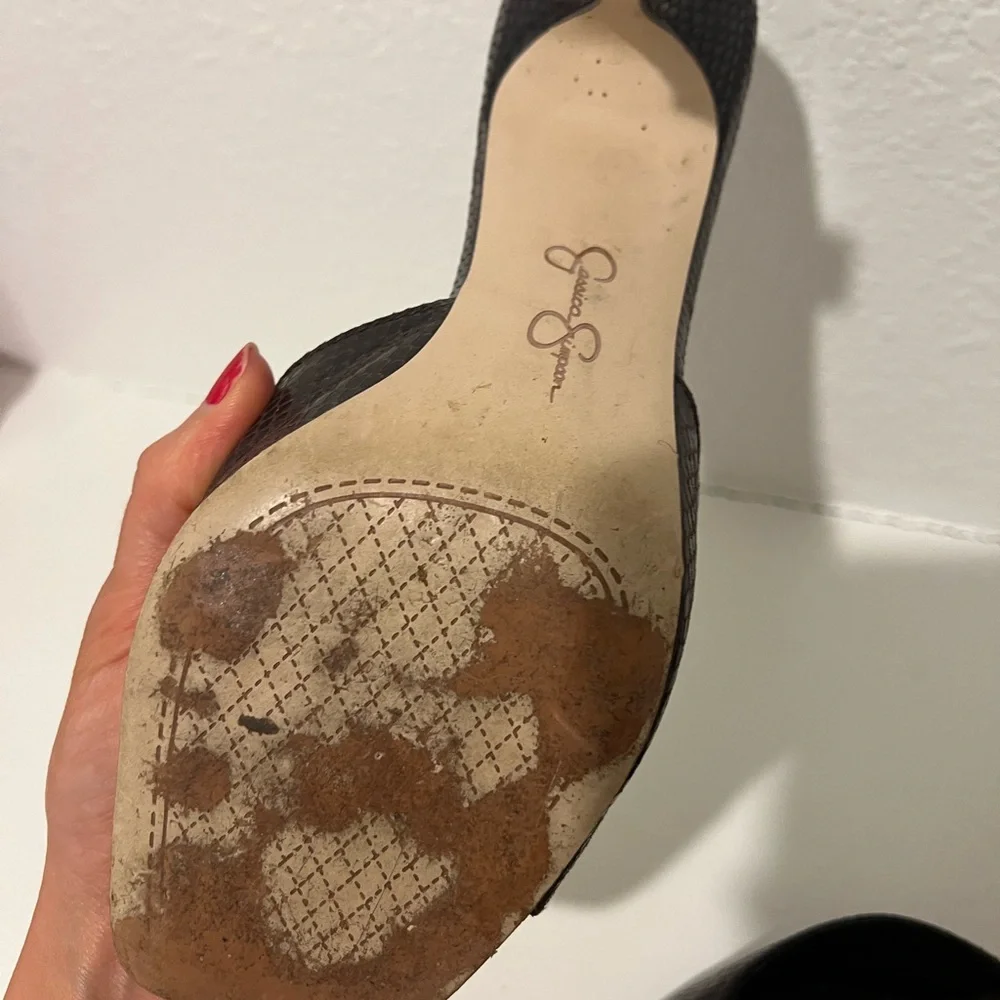 Jessica Simpson Dark Brown Textured Mules - Picture 3 of 3